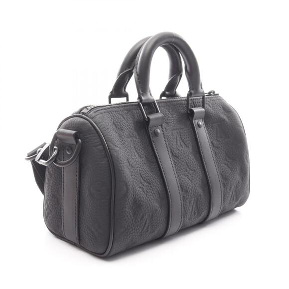 Louis Vuitton Keepall Bandouliere Handbag Leather Monogram Taurillon Black